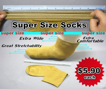 Super Size Socks /Extra Wide Socks/ Non-binding Socks - Kawata House of Socks