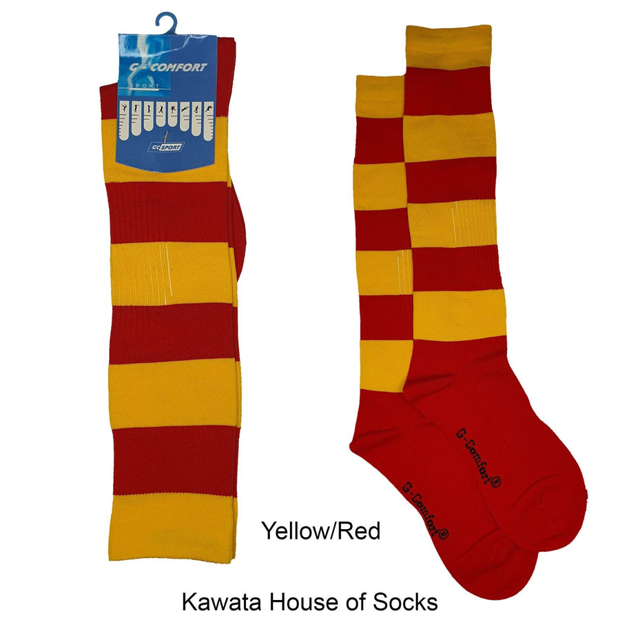 Stripe Soccer Socks/ Sport Long Socks /Ruby Socks / Softball Socks / Sport Socks - Kawata House of Socks