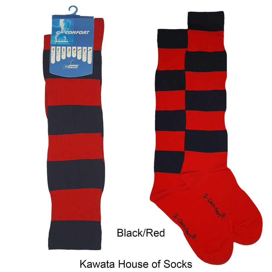 Stripe Soccer Socks/ Sport Long Socks /Ruby Socks / Softball Socks / Sport Socks - Kawata House of Socks