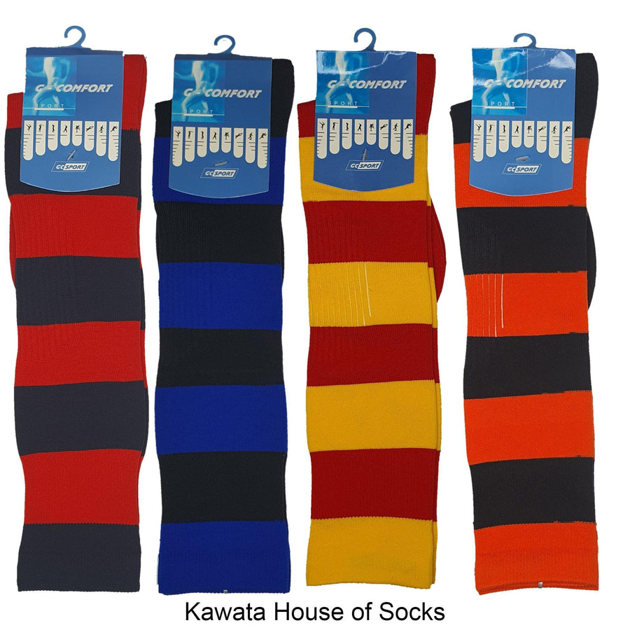 Stripe Soccer Socks/ Sport Long Socks /Ruby Socks / Softball Socks / Sport Socks - Kawata House of Socks