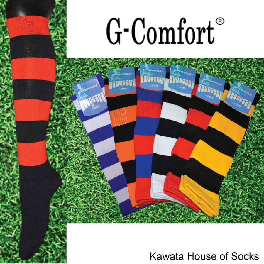 Stripe Soccer Socks/ Sport Long Socks /Ruby Socks / Softball Socks / Sport Socks - Kawata House of Socks